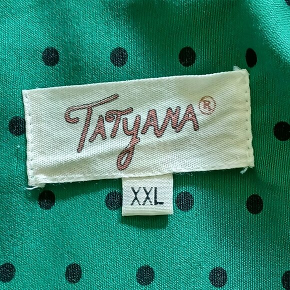 EUC Tatyana "Esmeralda" Green Polka Dot Bow Pinup Dress Size XXL - Picture 10 of 12